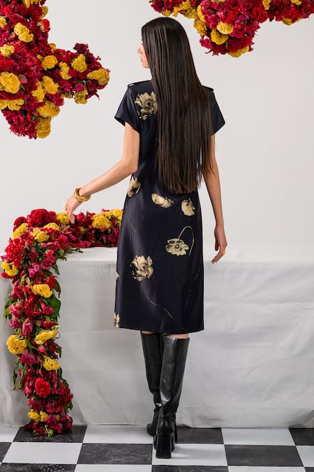 The Dramebaaz CO Aurora Floral Embroidered Trench Dress 
