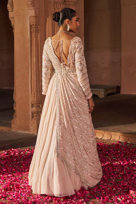 Nidhika Shekhar Sequin Embroidered Anarkali With Belt 