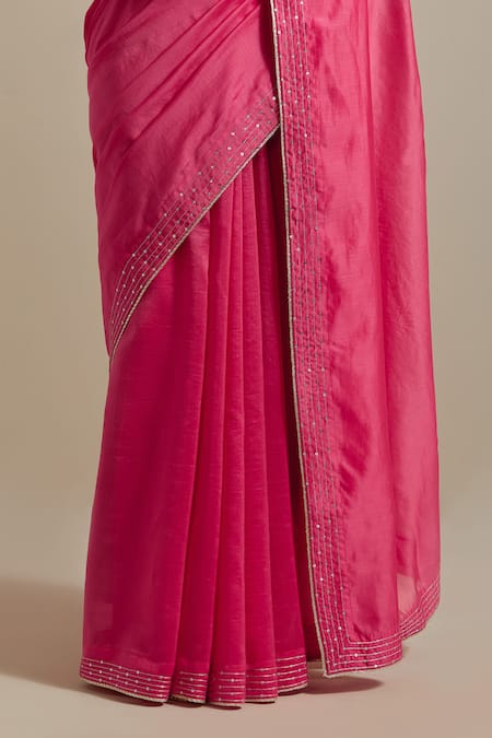 Buy Vinusto Pink , Silk, Handloom Handwoven Saree With Zari Striped Blouse Online at Aza Fashions Buy_Vinusto_Pink , Silk, Handloom Handwoven Saree With Zari Striped Blouse _Online_at_Aza_Fashions