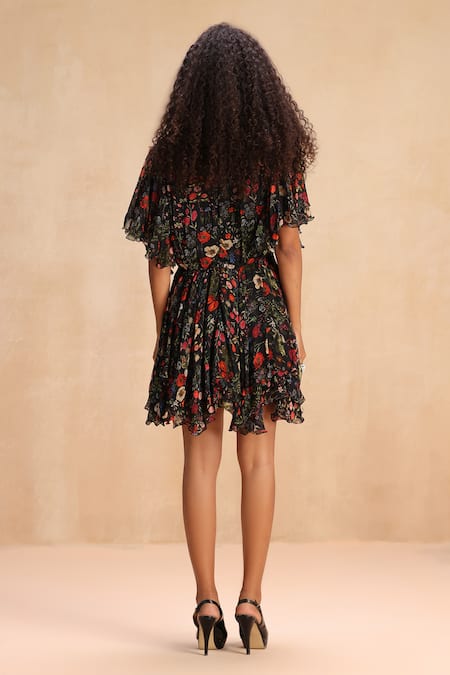 Payal Jain Reba Botanic Pattern Ruffled Playsuit 