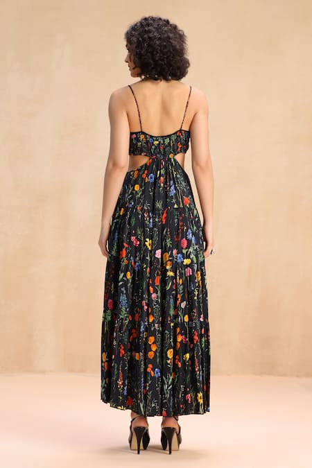 Payal Jain Botanic Patterned Cut-Out Maxi Dress 