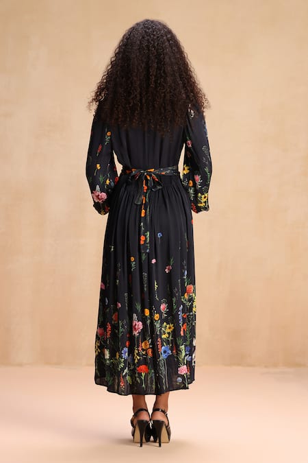 Payal Jain Priscilla Floral Print Shirt Dress With Belt 