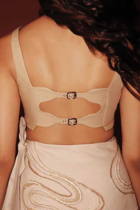 Buy Antithesis India Beige Cotton Twill, Lining Shantoon Plain Square Neck Bustier Online at Aza Fashions Buy_Antithesis India_Beige Cotton Twill, Lining Shantoon Plain Square Neck Bustier _Online_at_Aza_Fashions