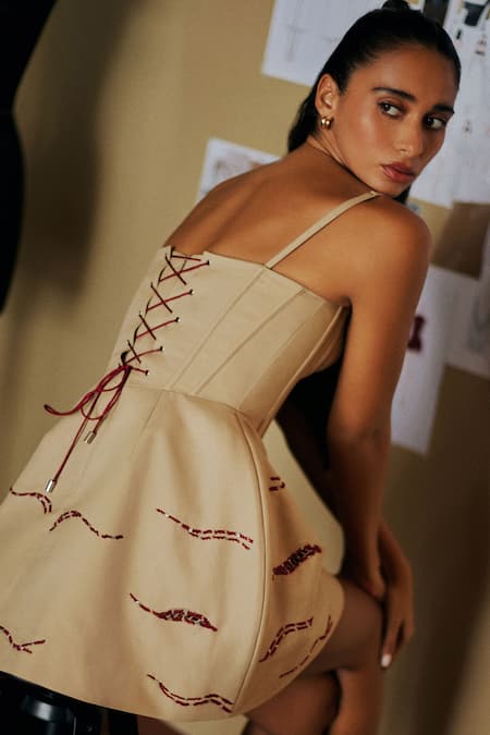 Antithesis India Tierra Wave Embellished Dress 