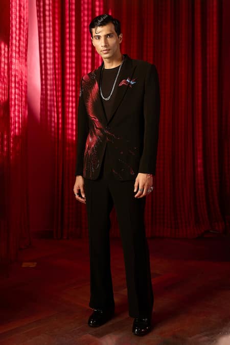 Asuka Handpainted Embroidered Tuxedo Set 