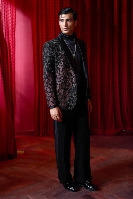 Asuka Twilight Inferno Embroidered Tuxedo & Trouser Set 