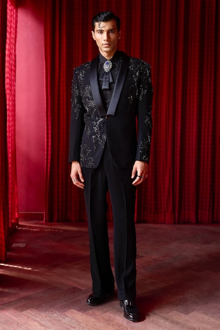 Asuka Crystal Embroidered Tuxedo & Trouser Set 