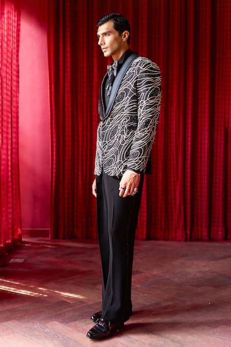 Asuka Cosmic Swirl Embroidered Tuxedo & Trouser Set 