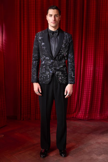 Asuka Bead Embroidered Tuxedo & Trouser Set 