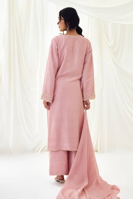 Lavanya Ahuja Strawberry Moon Embroidered Kurta Wide Legged Pant Set 