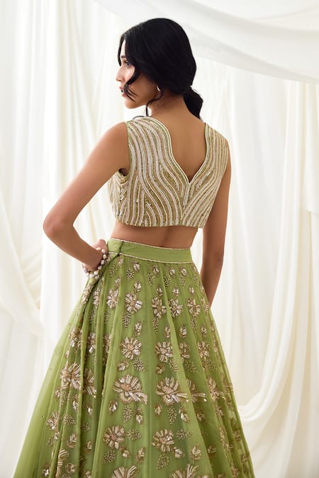 Lavanya Ahuja Sequin & Bead Embroidered Lehenga Set 