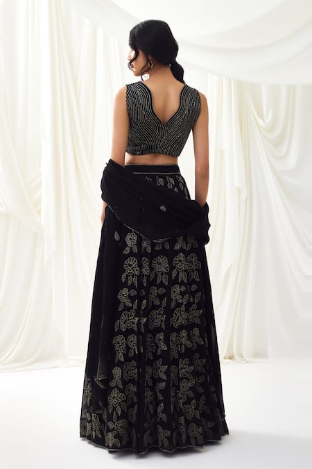 Lavanya Ahuja Nocturnes Sequin & Bead Embroidered Lehenga Set 