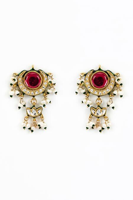 Shop Vivinia By Vidhi Mehra Gold Plated Kundan, Beads Saadgi Embellished Multistrand Necklace Set Online at Aza Fashions Shop_Vivinia By Vidhi Mehra_Gold Plated Kundan, Beads Saadgi Embellished Multistrand Necklace Set _Online_at_Aza_Fashions