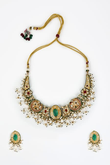 Vivinia By Vidhi Mehra Kundan Pearl Necklace Set 
