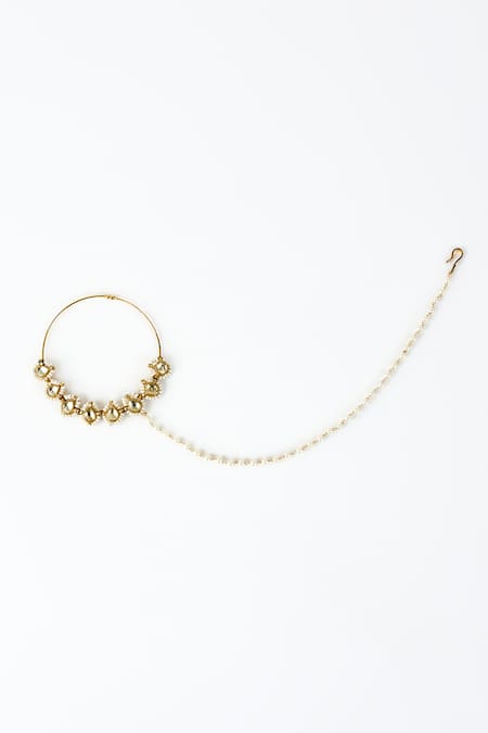 Vivinia By Vidhi Mehra Saadgi Kundan Embellished Nose Ring 