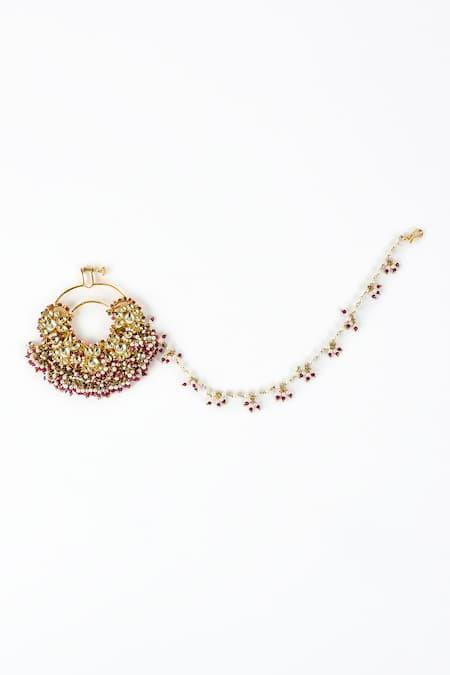Vivinia By Vidhi Mehra Saadgi Kundan & Bead Embellished Nath 