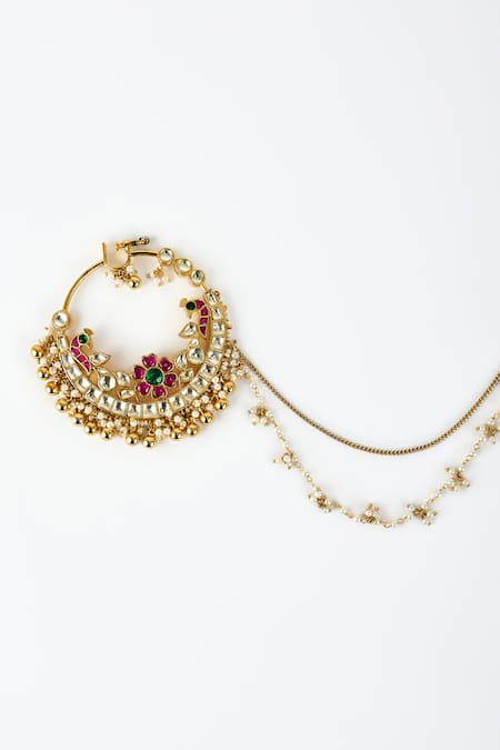 Vivinia By Vidhi Mehra Saadgi Floral Motif Embellished Nath 