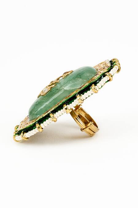 Vivinia By Vidhi Mehra Gold Plated Stones Kundan And Embellished Ring Online at Aza Fashions Vivinia By Vidhi Mehra_Gold Plated Stones Kundan And Embellished Ring _Online_at_Aza_Fashions