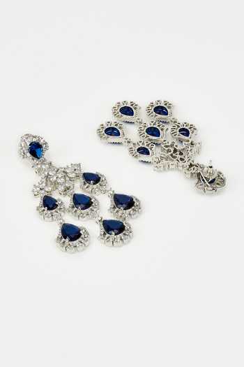 Buy Vivinia By Vidhi Mehra Silver Plated Crystals, Stones Blue Danglers Online at Aza Fashions Buy_Vivinia By Vidhi Mehra_Silver Plated Crystals, Stones Blue Danglers _Online_at_Aza_Fashions