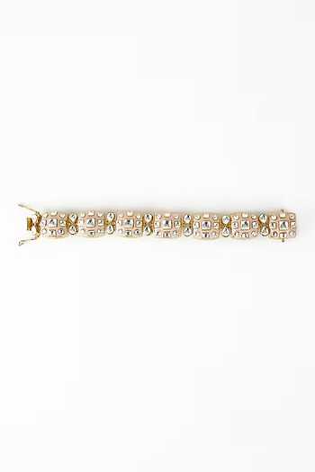 Vivinia By Vidhi Mehra_Gold Plated Stones, Crystals Kundan And Polki Designer Bracelet _Online_at_Aza_Fashions