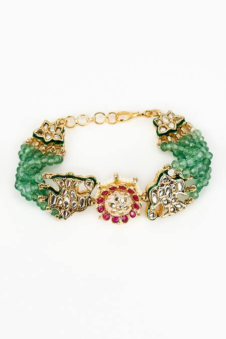 Vivinia By Vidhi Mehra Gold Kundan & Bead Designer Bracelet 