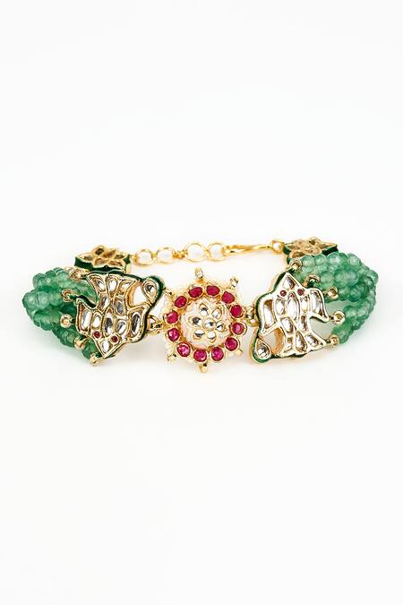 Buy Vivinia By Vidhi Mehra Gold Plated Beads, Crystals Kundan And Designer Bracelet Online at Aza Fashions Buy_Vivinia By Vidhi Mehra_Gold Plated Beads, Crystals Kundan And Designer Bracelet _Online_at_Aza_Fashions
