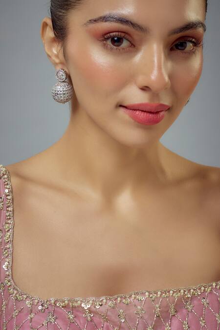 Buy Vivinia By Vidhi Mehra Silver Plated Crystal, Cubic Zirconia Zia Embellished Earrings Online at Aza Fashions Buy_Vivinia By Vidhi Mehra_Silver Plated Crystal, Cubic Zirconia Zia Embellished Earrings _Online_at_Aza_Fashions