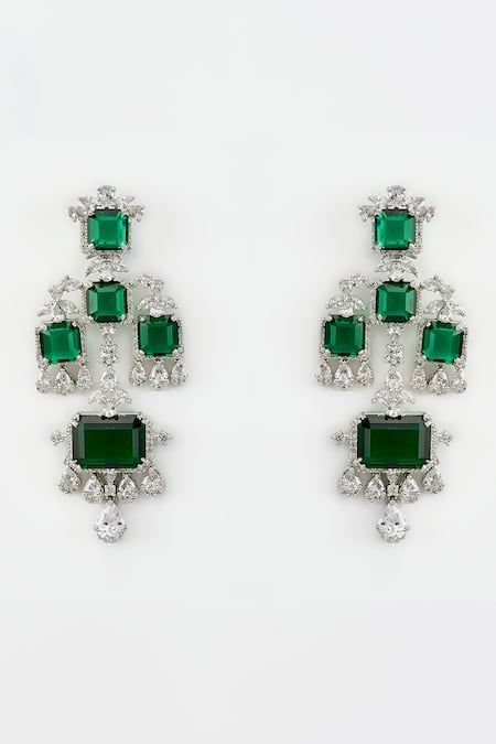 Vivinia By Vidhi Mehra Cubic Zirconia Vine Earrings 