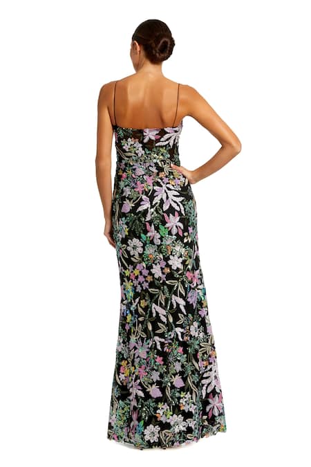 Mac Duggal Resham Floral Embroidered Gown 