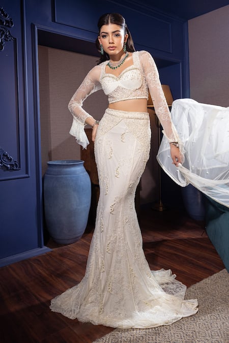 Shourya Gatha Mermaid Lehenga Set with Embroidered Blouse 