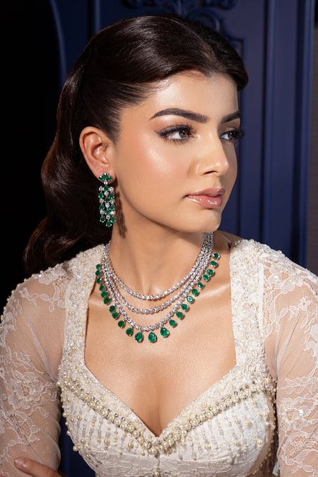 Buy_Shourya Gatha_Off White Tulle, Satin, Polyester, Mermaid Lehenga Set With Embroidered Blouse 