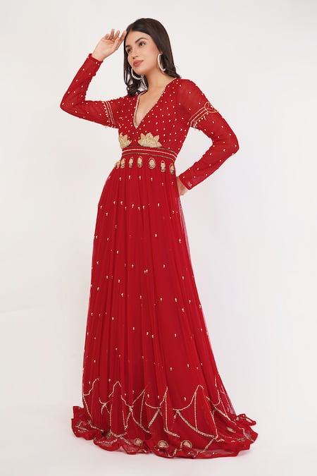 Shourya Gatha Floral Hand Embroidered Anarkali 