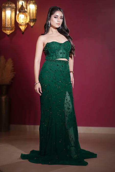 Shourya Gatha Hand Embroidered Mermaid Lehenga with Corset 