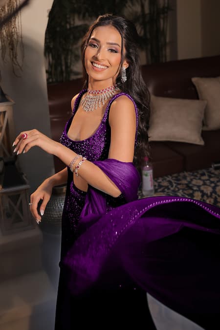 Shourya Gatha Floral Cutdana Mermaid Lehenga Set 