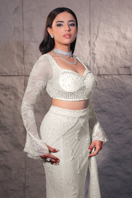 Shourya Gatha Moonstone Hand Embroidered Lehenga Set 