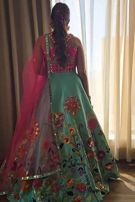 Xoxo Apurva Floral Vine Applique Lehenga Set 