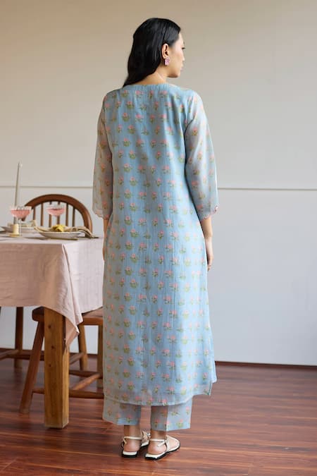 Juanita By Shubhda Chanderi Printed Kurta Set 
