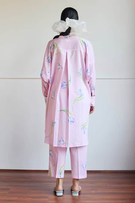 Juanita By Shubhda Lilac Tulip Print Kurta Set