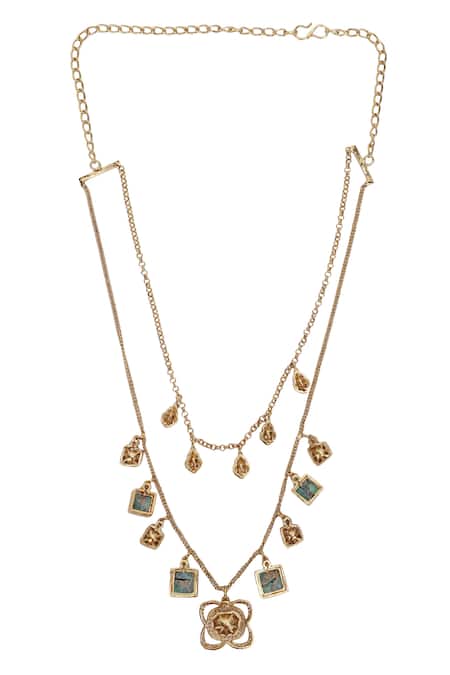 Auraa Trends_Green Stones Kundan Necklace Set _Online_at_Aza_Fashions