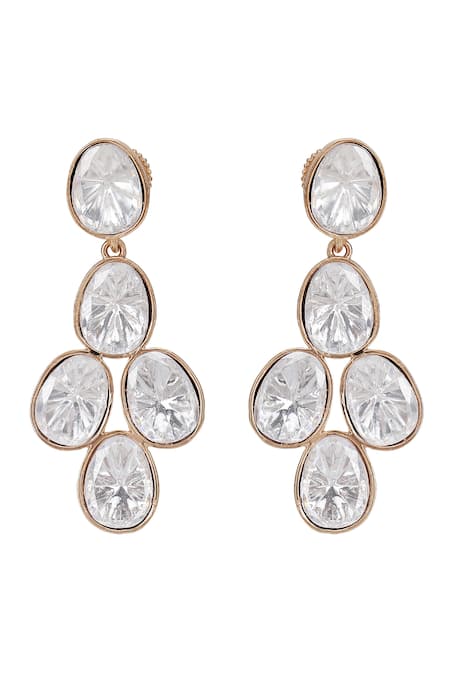 Shop_Auraa Trends_White Kundan Embellished Necklace And Earring Set 