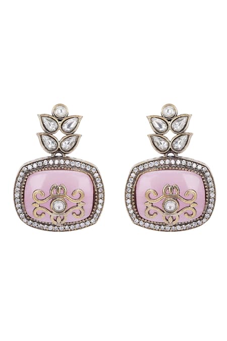 Auraa Trends_Multi Color Stones, Zari Kundan Embellished Necklace Set _at_Aza_Fashions