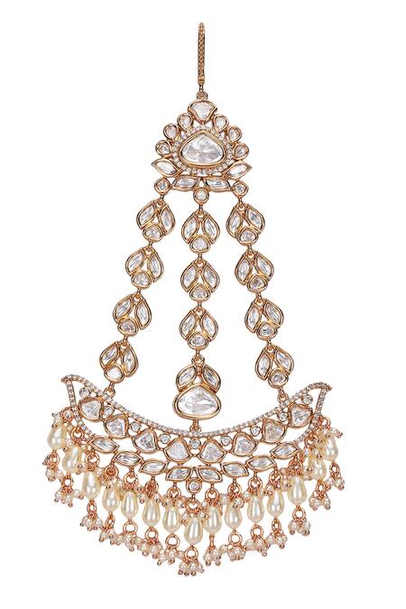 Auraa Trends_Gold Plated Kundan And Bead Passa _Online_at_Aza_Fashions