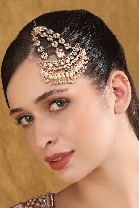 Buy_Auraa Trends_Gold Plated Kundan And Bead Passa _Online_at_Aza_Fashions