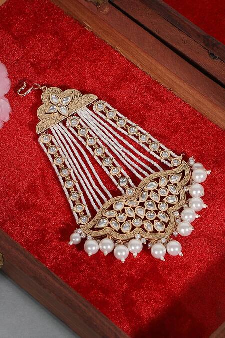 Auraa Trends Kundan & Pearl Embellished Passa 