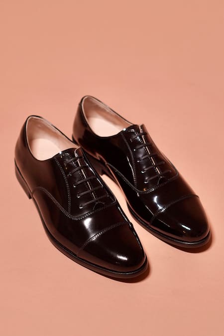 Dmodot Capto Ferraro Glossy Leather Oxford Shoes 