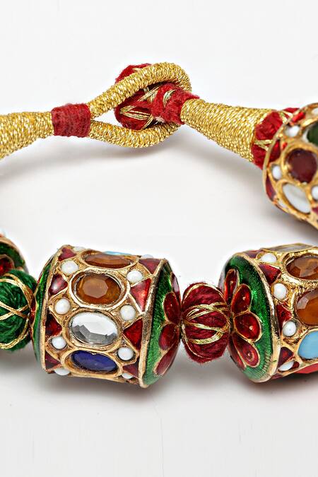 Buy_Dugran By Dugristyle_Gold Plated Stones Semi Precious Bracelet_Online_at_Aza_Fashions