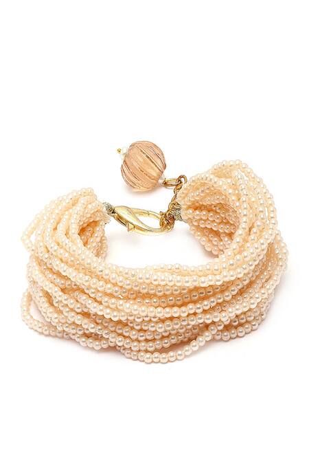 Buy Dugran By Dugristyle Gold Plated Pearls, Beads Multi-chain Bracelet Online at Aza Fashions Buy_Dugran By Dugristyle_Gold Plated Pearls, Beads Multi-chain Bracelet _Online_at_Aza_Fashions
