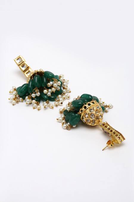 Buy_Dugran By Dugristyle_Gold Plated Pearls, Stones Kundan Choker Set _Online_at_Aza_Fashions