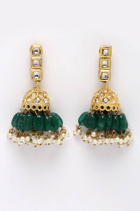 Dugran By Dugristyle_Gold Plated Pearls, Stones Kundan Choker Set _at_Aza_Fashions