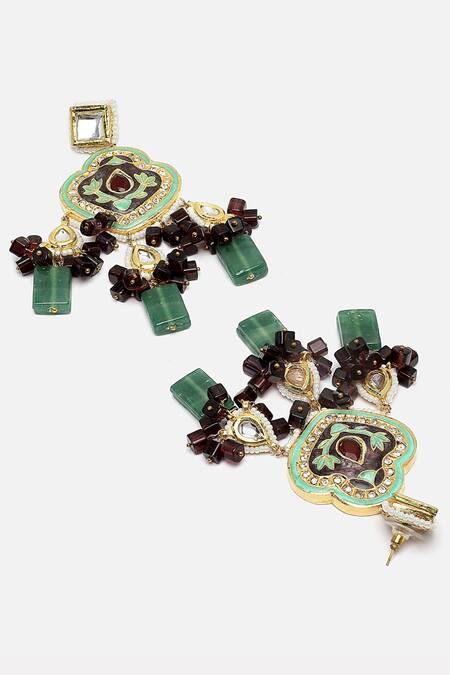 Buy Dugran By Dugristyle Gold Plated Pearls, Diamonds, Stones Natural Embellished Necklace Set Online at Aza Fashions Buy_Dugran By Dugristyle_Gold Plated Pearls, Diamonds, Stones Natural Embellished Necklace Set _Online_at_Aza_Fashions